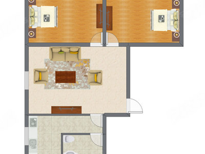 2室2厅 89.00平米户型图