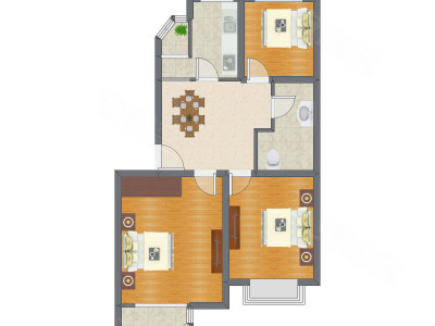 3室1厅 96.20平米