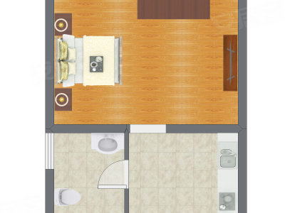 1室1厅 30.01平米户型图