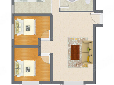 2室1厅 88.50平米户型图