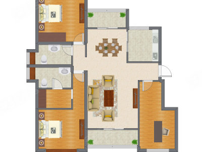 3室2厅 128.13平米