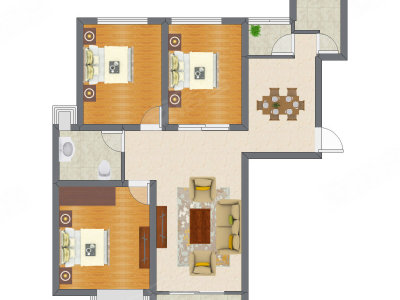 3室2厅 105.84平米