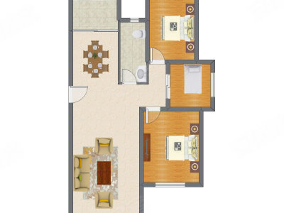 3室2厅 125.82平米