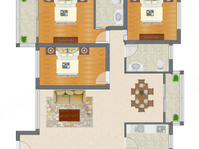 3室2厅 139.63平米户型图