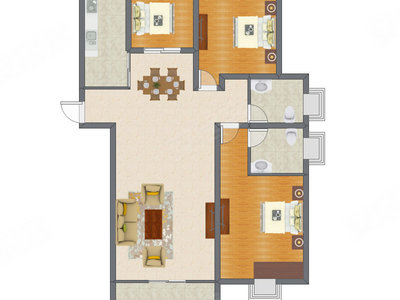 3室2厅 105.43平米