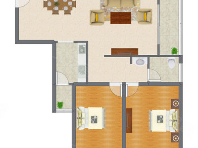2室2厅 99.97平米
