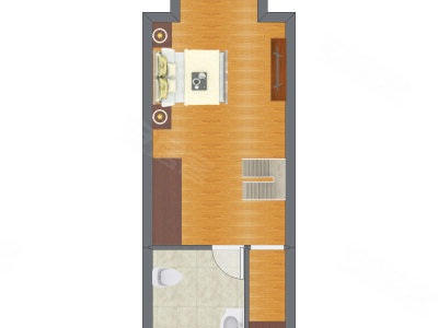 1室1厅 64.00平米户型图