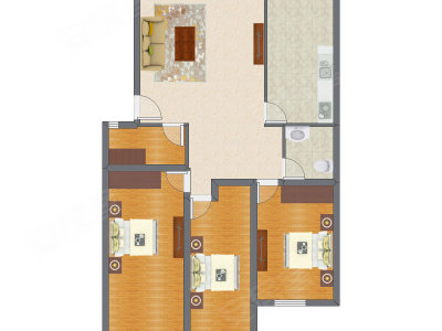 3室1厅 58.80平米