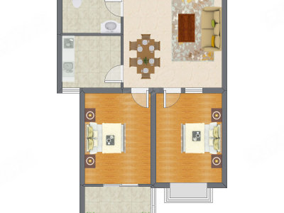2室2厅 78.00平米户型图