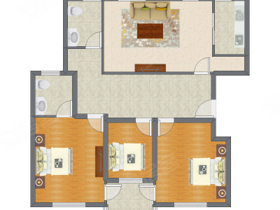 3室1厅 142.12平米