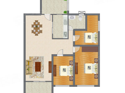 3室2厅 149.00平米户型图