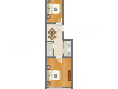 2室1厅 36.16平米