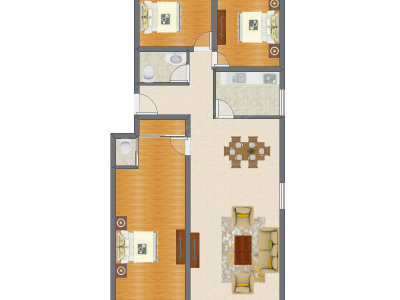 3室2厅 134.78平米