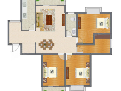 3室2厅 151.92平米