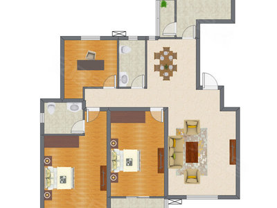 3室2厅 137.02平米