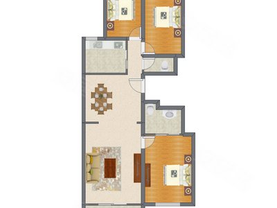 3室1厅 129.19平米