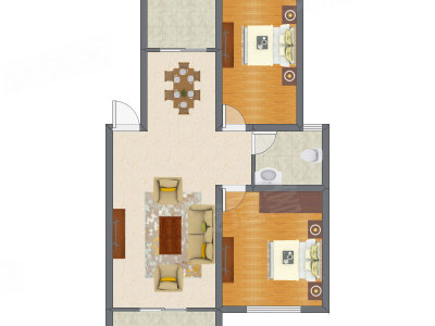 2室2厅 92.50平米户型图