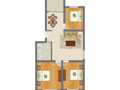 3室2厅 99.16平米户型图