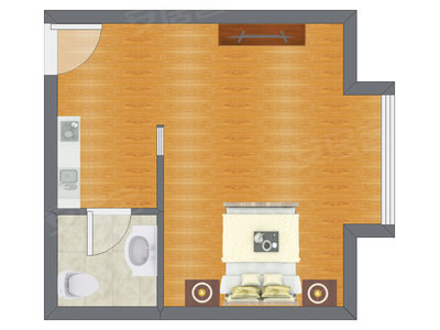 1室0厅 44.17平米户型图
