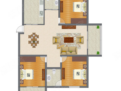 3室1厅 116.35平米