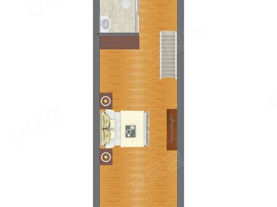 2室2厅 25.79平米户型图