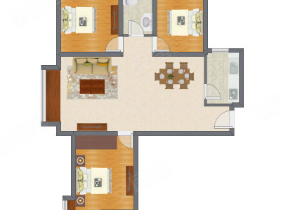 3室2厅 105.65平米