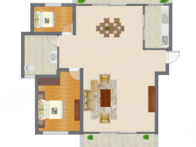 2室2厅 98.91平米