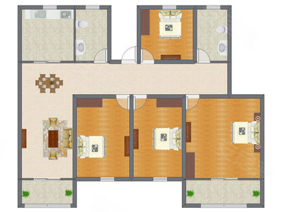 4室1厅 132.73平米