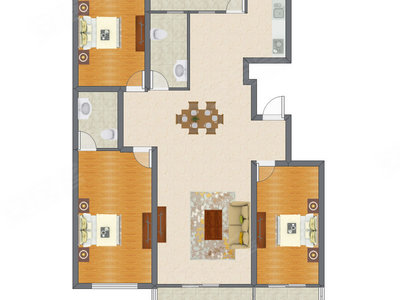3室2厅 168.04平米