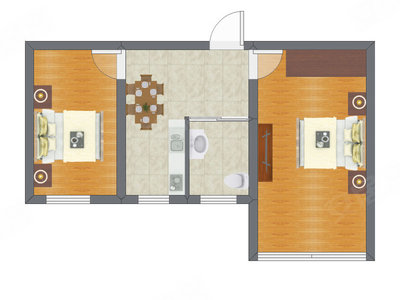 2室1厅 38.11平米