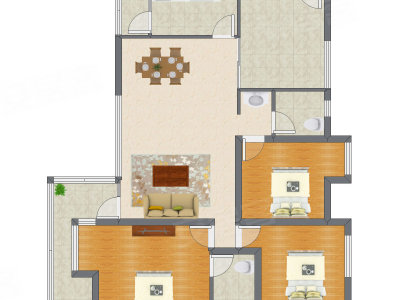 3室2厅 127.03平米