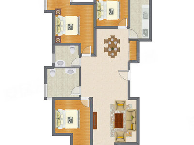 3室2厅 95.39平米