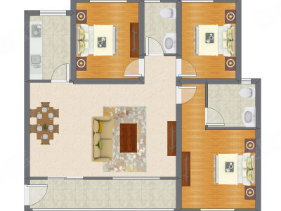 3室2厅 118.54平米