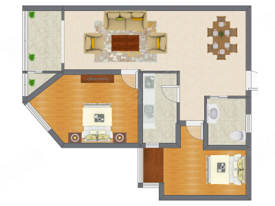 2室2厅 114.44平米