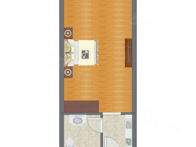 1室0厅 51.30平米户型图