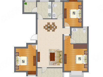 3室2厅 121.70平米