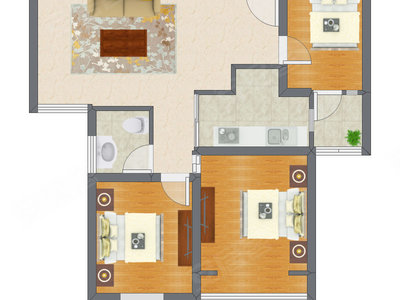 3室1厅 99.58平米