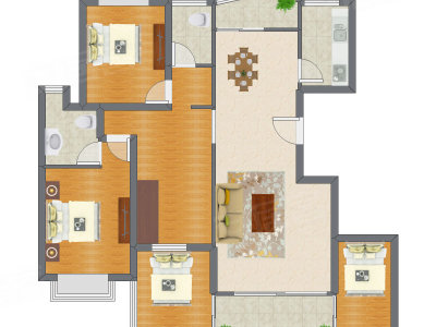 4室2厅 125.39平米