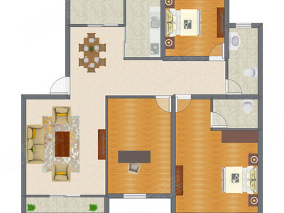 2室2厅 139.00平米户型图