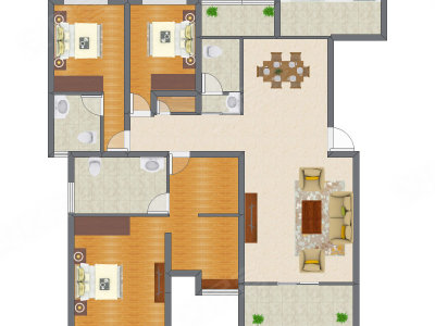 4室2厅 127.36平米