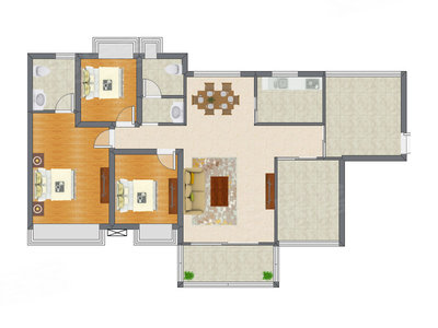 3室2厅 121.81平米户型图