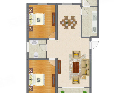 2室2厅 118.15平米