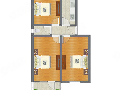 3室1厅 79.31平米户型图