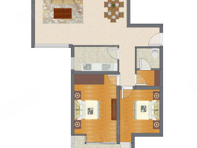 2室2厅 110.91平米户型图