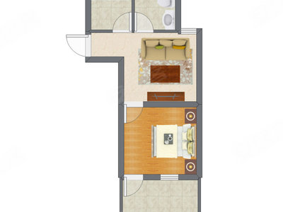 1室1厅 48.00平米户型图