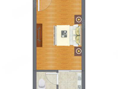 1室0厅 29.57平米户型图
