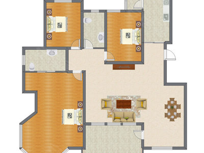 3室2厅 205.72平米