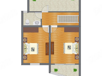 2室1厅 63.32平米