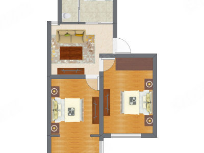 2室1厅 40.23平米