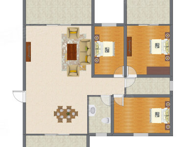 3室2厅 97.00平米